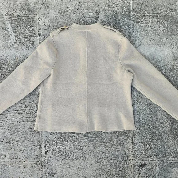 Pure Merino Wool Talbots Ladies Sweater Long Sleeve Gold Tone Button XLP Petite - Picture 2 of 9